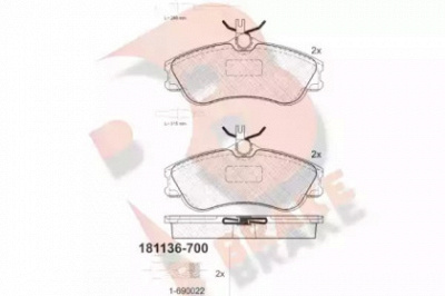R BRAKE rb1136700 -  Комплект тормозных колодок, дисковый тормоз